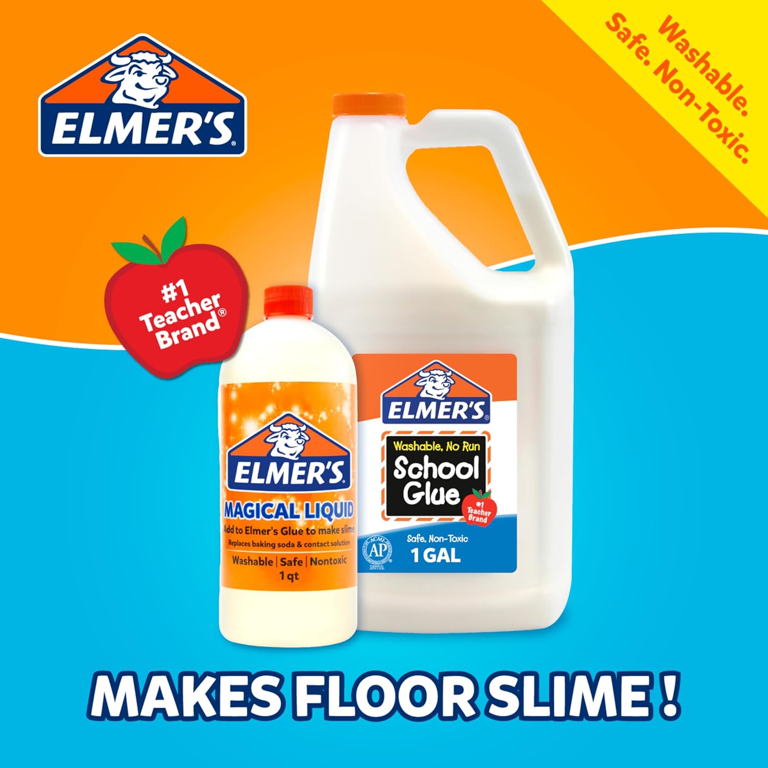 Elmer's White Liquid School Glue, 1 Gallon 2 Count, Washable, #1 Teacher Brand - Arts & Crafts, Teacher Supplies, Great for Making Slime - Image 4