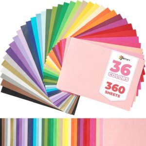 Simetufy 360 Sheets Tissue Paper for Gift Bags, 11.5" x 8" 36 Colors Acid Free Tissue Paper Bulk for Crafts, Small Gift Wrapping, Decorative, Art Rainbow for Floral Birthday Party Festival