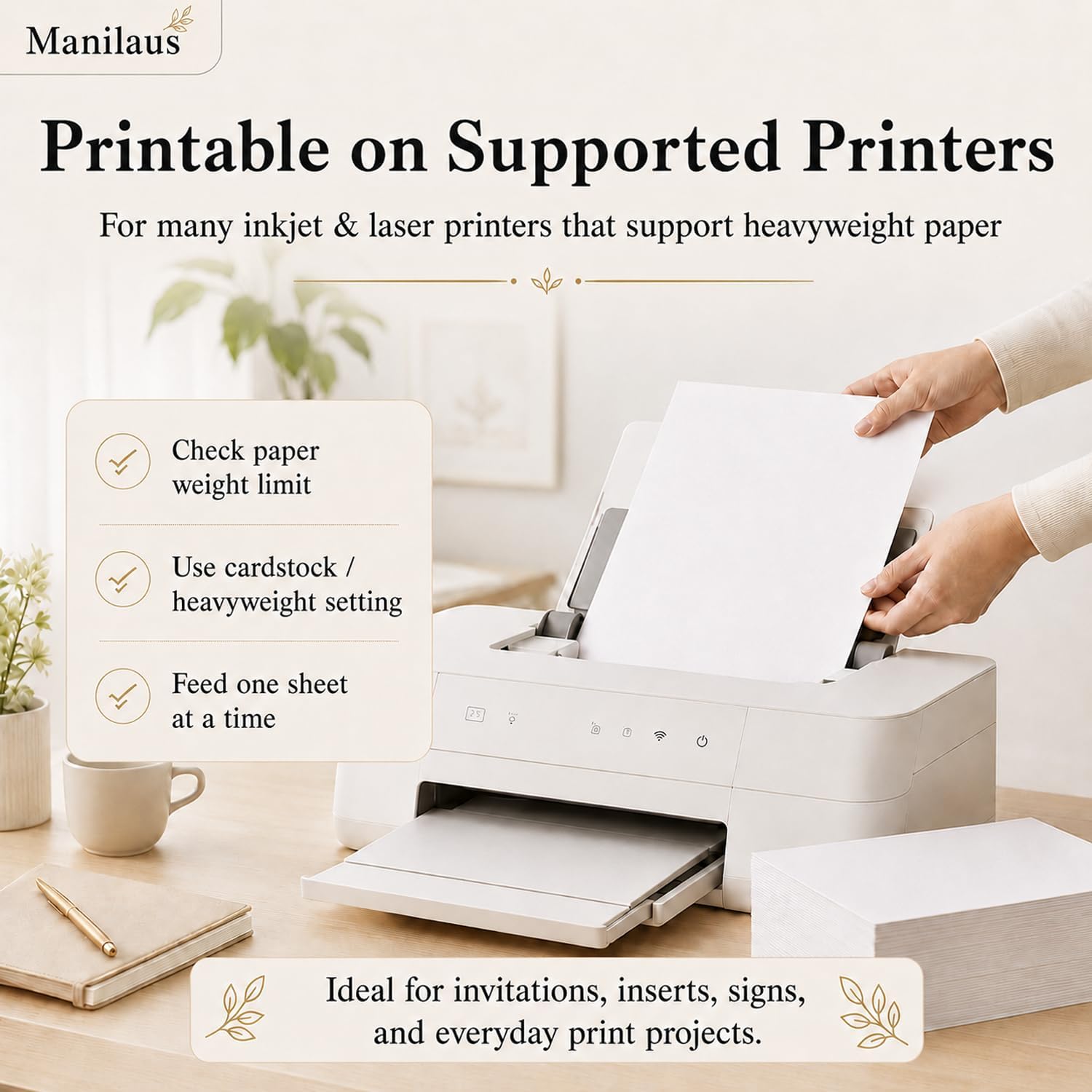 White Cardstock 8.5 x 11"Inch, 80lb Cardstock Paper, 30 Sheets Card Stock Paper 8.5 x 11 White, Heavy Thick Cardstocks Printer Papers for Invitations, Menus, Weddings, DIY Cards, Scrapbooking. - Image 5